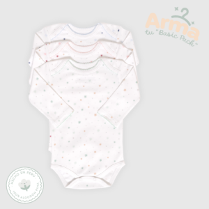 Pack X3 Body Cuello Americano Manga Larga Estampado