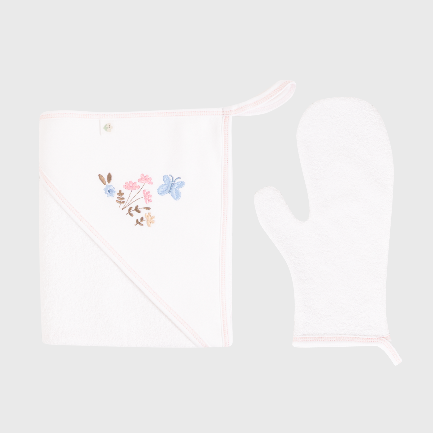 Toalla Rn + Manopla Bordada Dots In Love