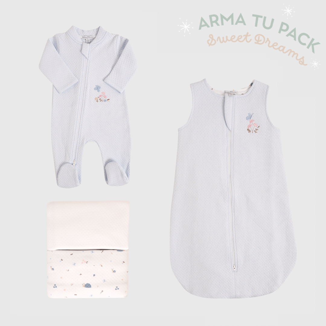 Set Sweet Dream Bebe Jacquard Dots in Love Celeste