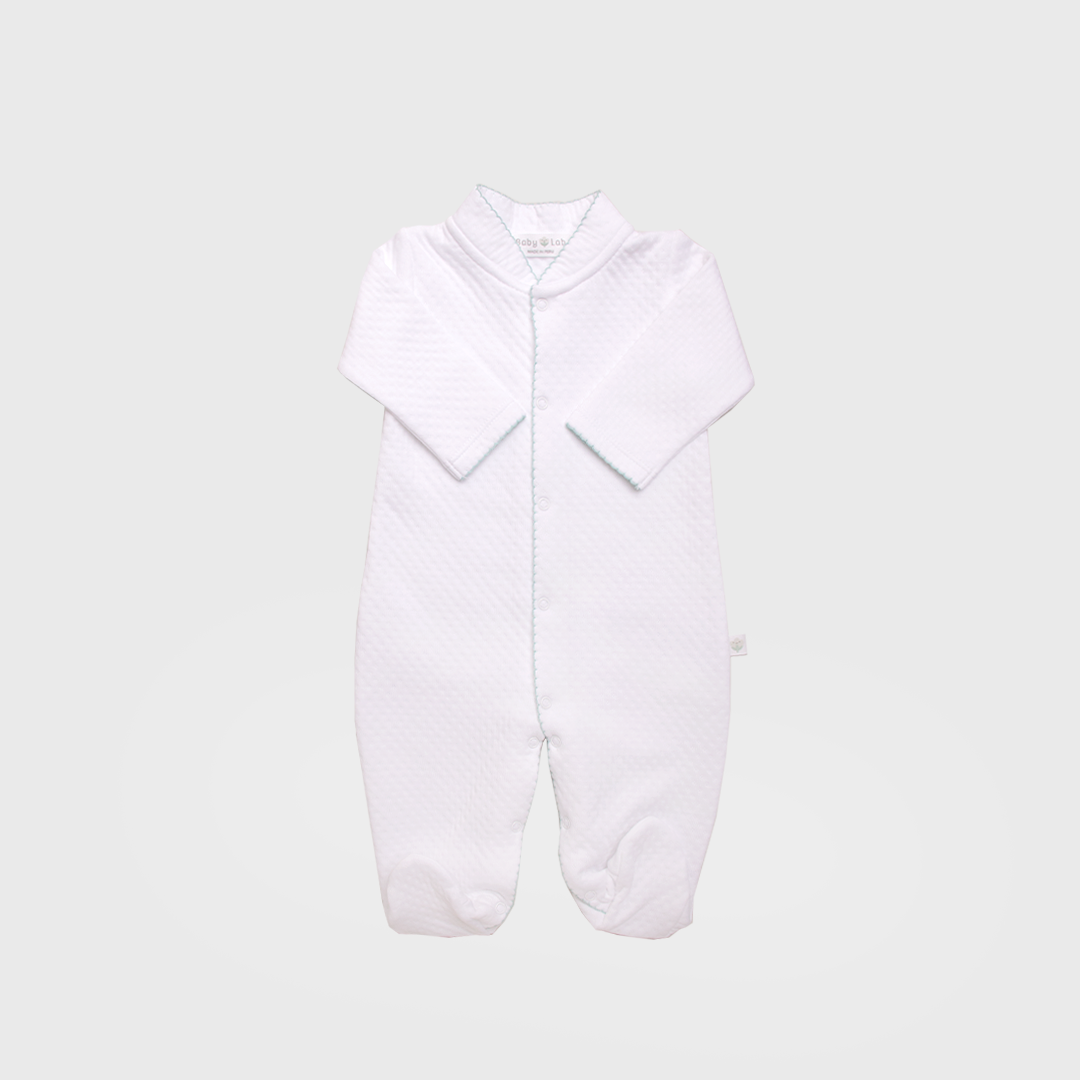 Enterizo Jacquard Blanco Picot Menta