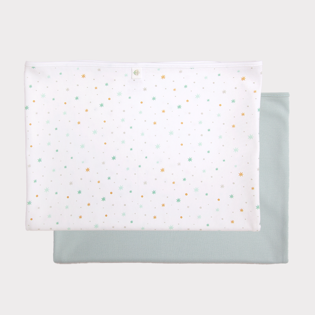 Pack X2 Manta Swaddle Little Star Menta