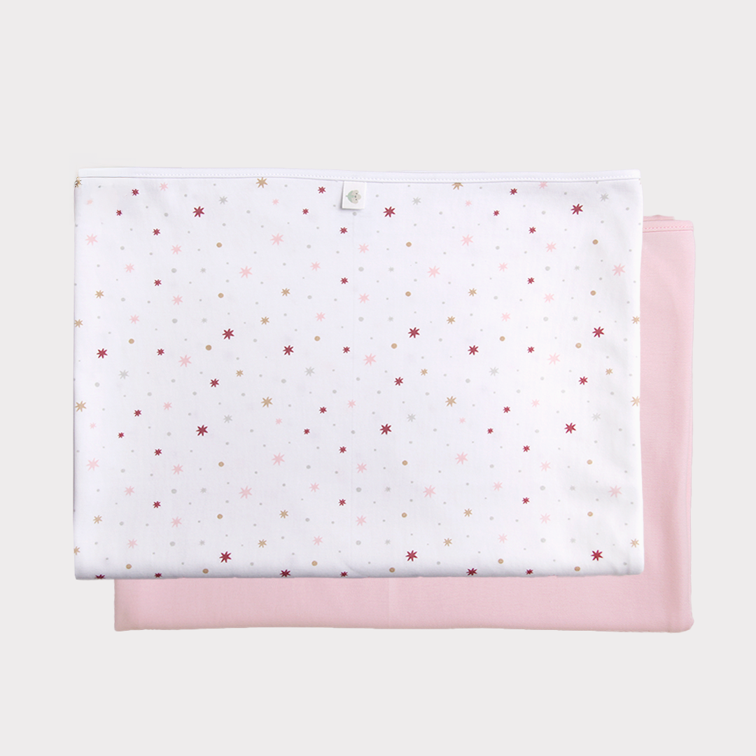 Pack X2 Manta Swaddle Little Star Rosa