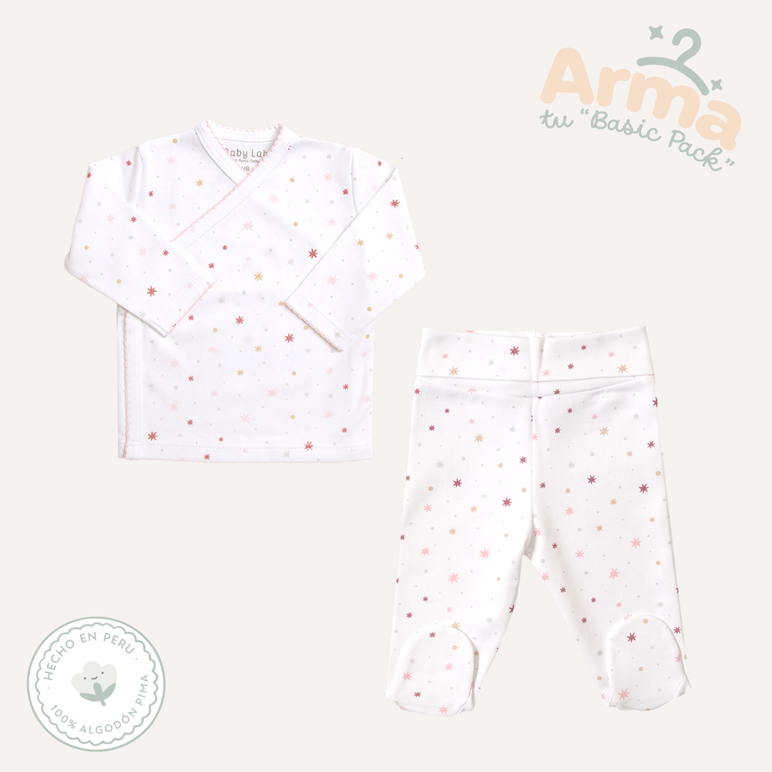 Pack X2 Chaqueta Cruzada + Pantalón Pretina Litlle Star Rosa